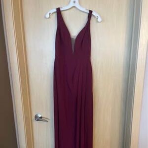 David's Bridal Chiffon Illusion Cutouts Dress